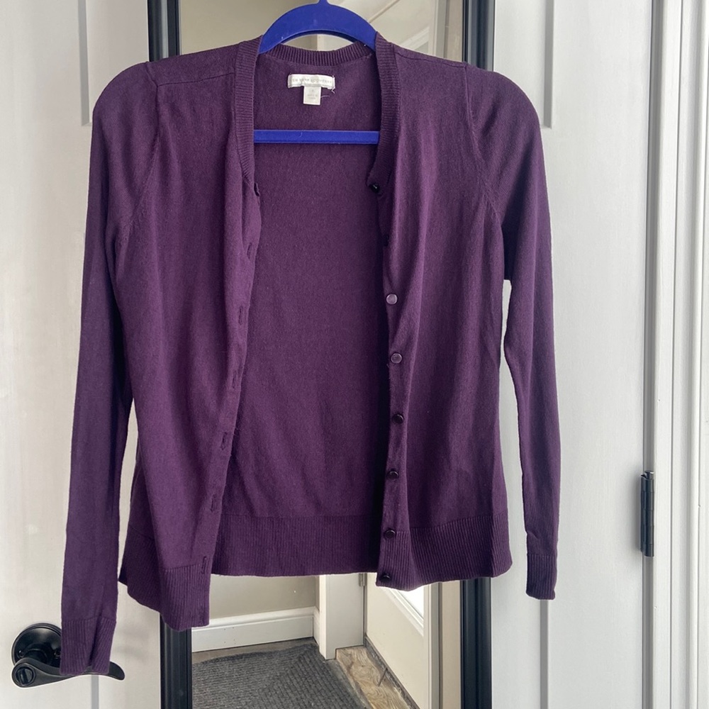 Purple cardigan